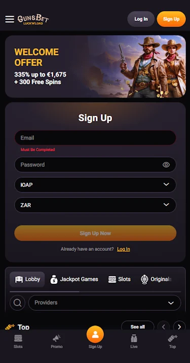 Gunsbet Casino Online